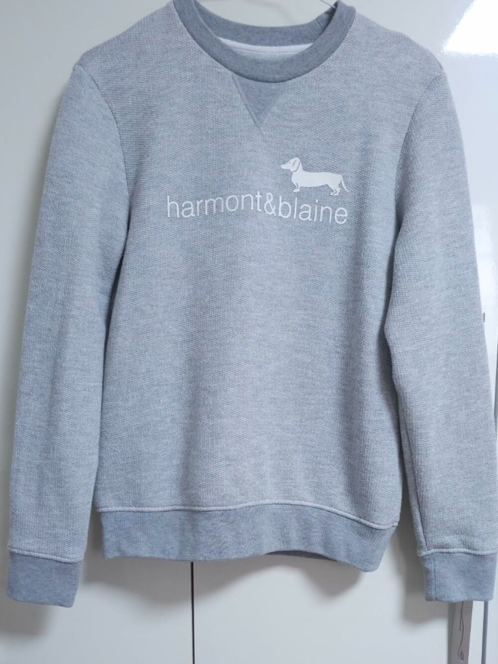 Harmont & Blaine Men's Grey Crew Dachshund Neck Sweatshirt Size M